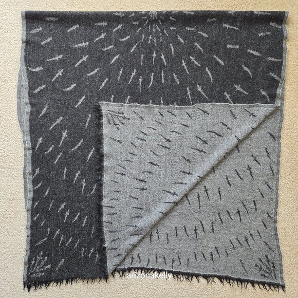 rag & bone Accessories - rag & bone Wool Dagger Scarf Reversible Black and Grey